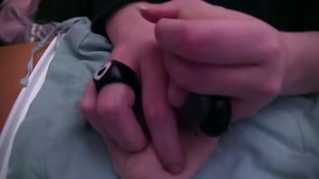 Playing with a very soft and limp fake cock no audio