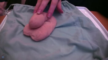 Playing with a very soft and limp fake cock no audio