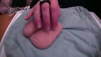 Playing with a very soft and limp fake cock no audio