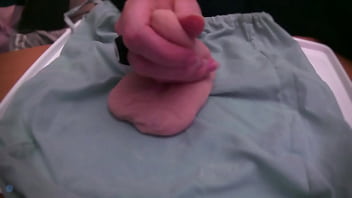 Playing with a very soft and limp fake cock no audio