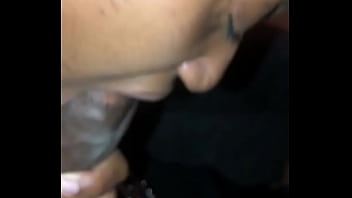 Swallowing the big black dick