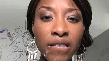 Black gal gets white cream