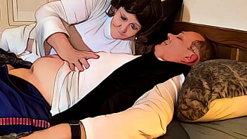 Mature old slut star wars cosplay the wondrous granny leia blows solo an ai animation