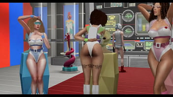 3 ebony whores in buzz lightyear outfits banged by big cock