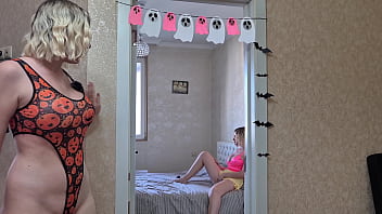 Spying on my step sister – she noticed and begged me to touch her