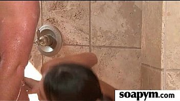 Masseuse shows her amazing body in a hot soapy massage 13