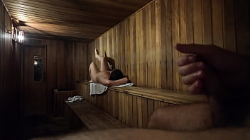 Dick flash public sauna with naked milf she helps me