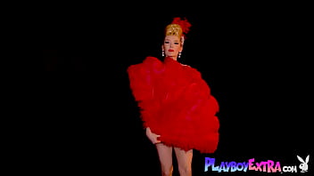 Petite big titted milf blondie posing nude for playboy