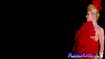 Petite big titted milf blondie posing nude for playboy