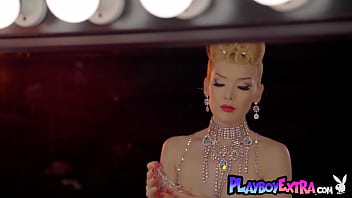 Petite big titted milf blondie posing nude for playboy