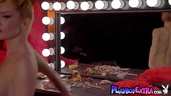 Petite big titted milf blondie posing nude for playboy