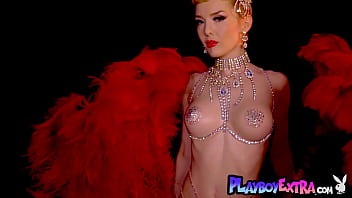 Petite big titted milf blondie posing nude for playboy