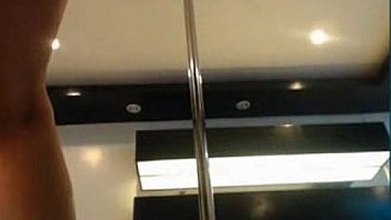 Hot amateur asian babe dances on her stripper pole