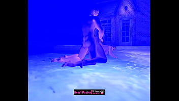 Dogging with my bf one midnight in the pool