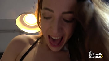 Liz rainbow the blue eyed beauty enjoys every last drop in her mouth