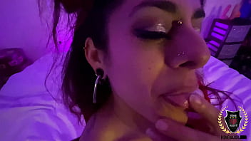 Hot babe virah payam fills her mouth with rome major's huge cock