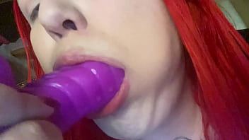 So much spit dragon dildo blowjob