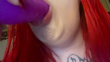 So much spit dragon dildo blowjob