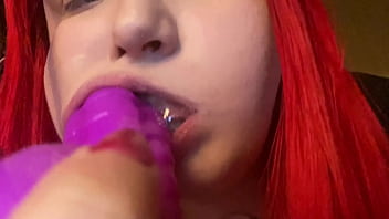 So much spit dragon dildo blowjob
