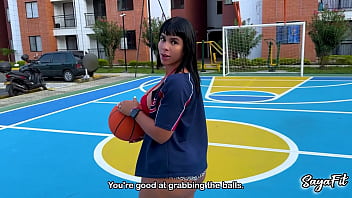 The big assed stepsister who plays with a basketball and your two balls too sayafit