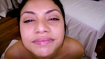 Rose darling cute petite latina pov blowjob and cum swallow