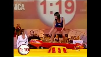 Upskirt fun on a tv show as hot babes in miniskirts are encouraged to surf Upskirt fun on a tv show as hot babes in miniskirts are encouraged to surf