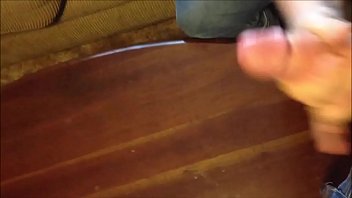 Amateur strokes his cock to a huge orgasm cumshot