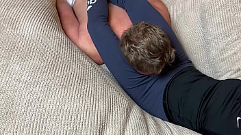 Front headscissors weak slave got humiliated