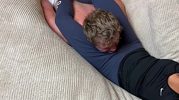 Front headscissors weak slave got humiliated