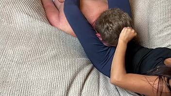 Front headscissors weak slave got humiliated