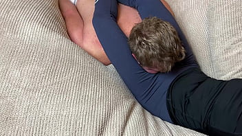 Front headscissors weak slave got humiliated