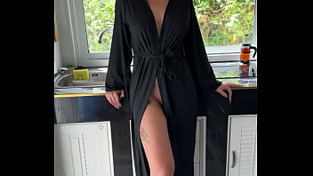 Busty milf teases in kitchen and gets fucked hard