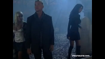 Michela sabbatini and mona green perform mmff foursome in graveyard