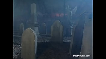 Michela sabbatini and mona green perform mmff foursome in graveyard