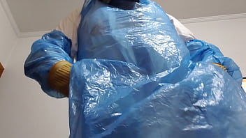 A Cumshot On The Glove Wearing A Stinky Jumpsuit And Stinky Rubber Boots thumbnail