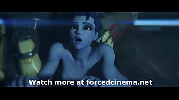 Blue girl fucked on table