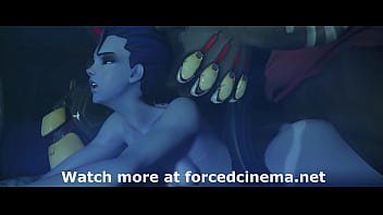 Blue girl fucked on table