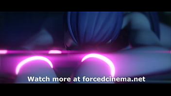 Blue girl fucked on table