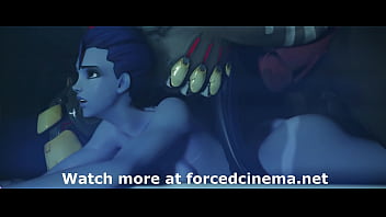 Blue girl fucked on table