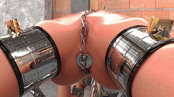 Slave in metal bondage