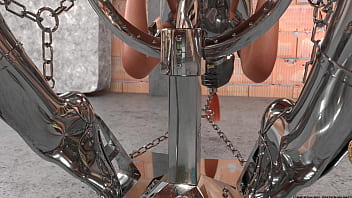 Slave in metal bondage
