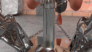 Slave in metal bondage