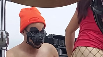 Stepsister invites her stepbrother to celebrate halloween with sex included the slut showed him her buttocks and asked for a quick penetration before going to the party