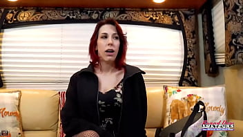 Stunning redhead scarlett foxx masturbates and enjoys sucking a juicy cock