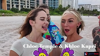 Cuckold Sugardaddy Watches Sugarbaby Chloe Temple Double Pussy Penetration Creampie Foursome thumbnail