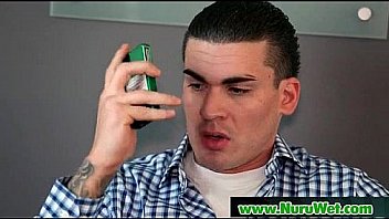 Nuru massage performed by busty japanese babe 12