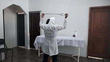 Perverted doctor fucks female patient while husband waits outside the doctor's office