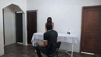 Perverted doctor fucks female patient while husband waits outside the doctor's office