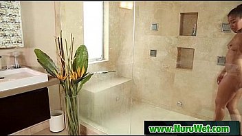 Nuru massage with busty japanese masseuse who suck client dick 23