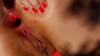 Slutty hair colored girl fucking in outdoor